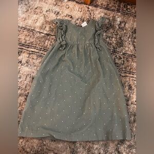 H&M Ruffle Sleeve Polka Dot Dress - Green 2T